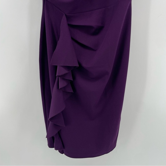 Knitee Draped Ruffle Midi Dress Purple Sleeveless M - Picture 3 of 7